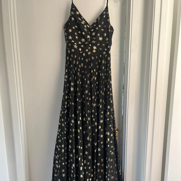 Delfi Collective Aria Gold Star Print Gown - Picture 1 of 9